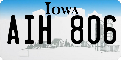 IA license plate AIH806