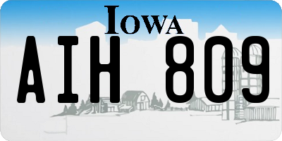 IA license plate AIH809