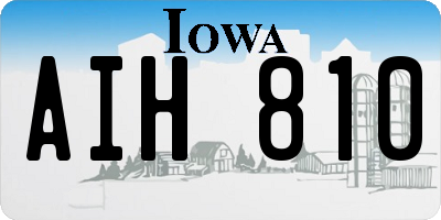 IA license plate AIH810