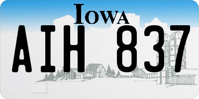 IA license plate AIH837