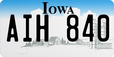 IA license plate AIH840
