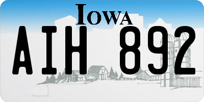 IA license plate AIH892