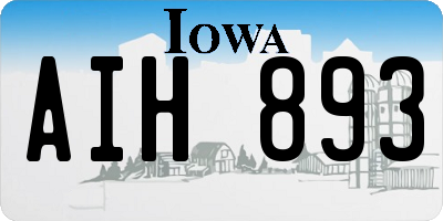 IA license plate AIH893
