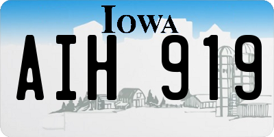 IA license plate AIH919