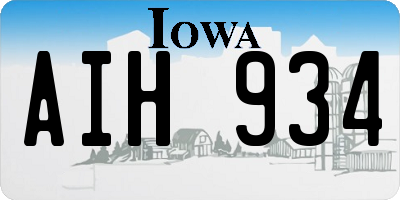 IA license plate AIH934