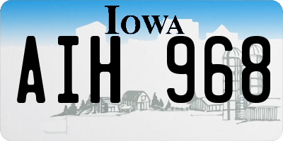 IA license plate AIH968