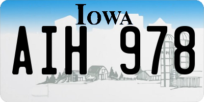 IA license plate AIH978