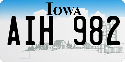 IA license plate AIH982