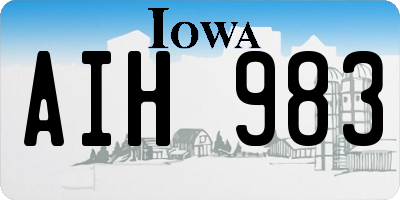 IA license plate AIH983