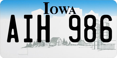 IA license plate AIH986
