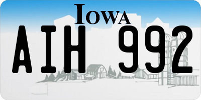 IA license plate AIH992
