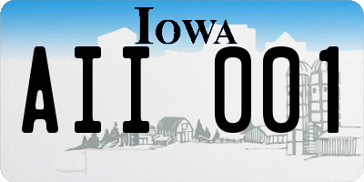 IA license plate AII001