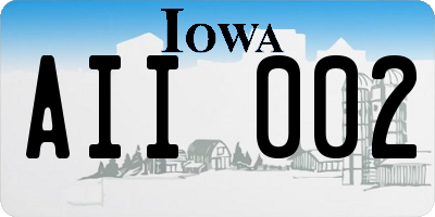 IA license plate AII002