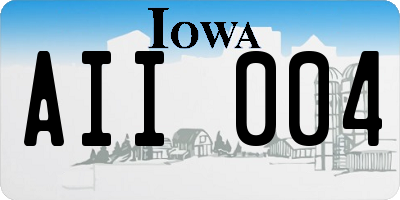 IA license plate AII004