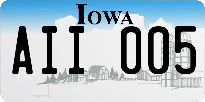 IA license plate AII005