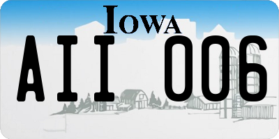 IA license plate AII006
