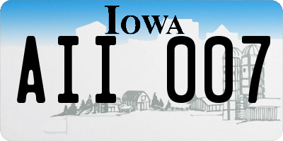 IA license plate AII007