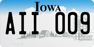 IA license plate AII009