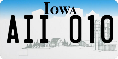 IA license plate AII010