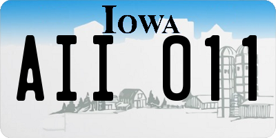 IA license plate AII011