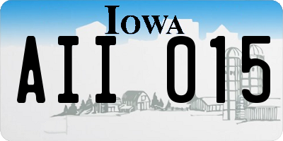 IA license plate AII015