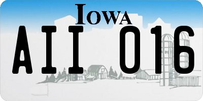 IA license plate AII016