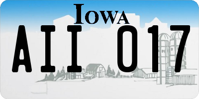 IA license plate AII017