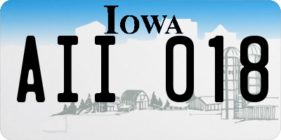 IA license plate AII018