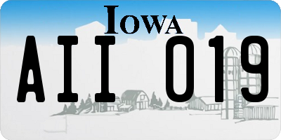 IA license plate AII019