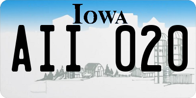 IA license plate AII020