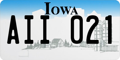 IA license plate AII021