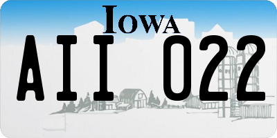 IA license plate AII022