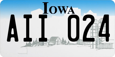 IA license plate AII024