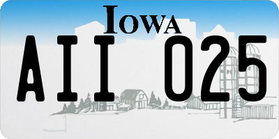 IA license plate AII025