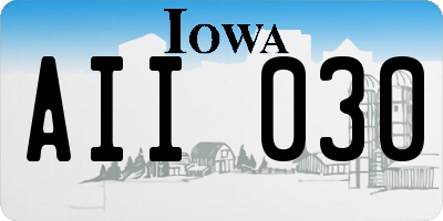 IA license plate AII030