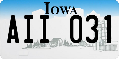 IA license plate AII031