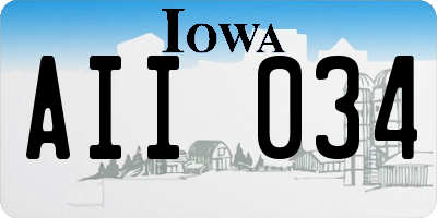 IA license plate AII034