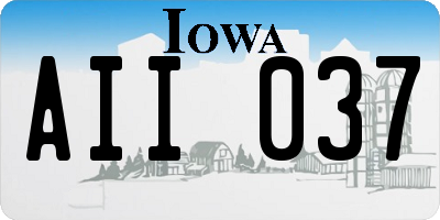 IA license plate AII037