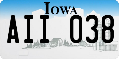 IA license plate AII038