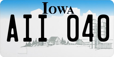 IA license plate AII040