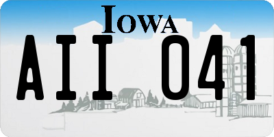 IA license plate AII041
