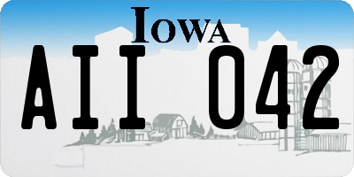 IA license plate AII042