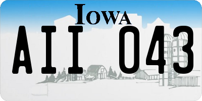 IA license plate AII043