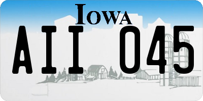 IA license plate AII045