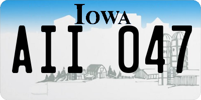 IA license plate AII047
