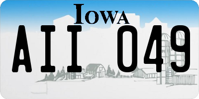 IA license plate AII049