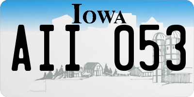 IA license plate AII053