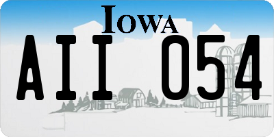 IA license plate AII054