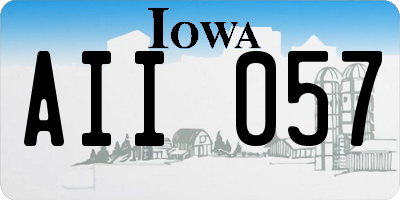IA license plate AII057