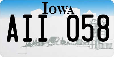 IA license plate AII058